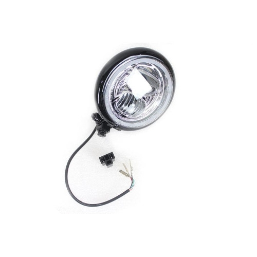 PartzBiz HD: 4401169-V-Twin 33-1593 5-3/4" Bates Style LED Headlamp Black Harley & Custom Universal PartzBiz HD: 4401169-V-Twin 33-1593 5-3/4" Bates Style LED Headlamp Black Harley & Custom Universal