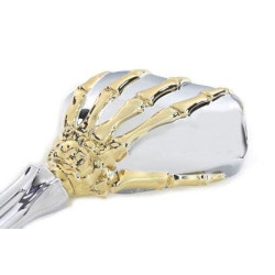 PartzBiz HD VT34-0783 - V-Twin 34-0783 Skeleton Mirrors Bone Shaped Gold Chrome Wyatt Gatling Harley '65+ electra street road glide king softail dyna best for custom chopper bagger skull PartzBiz HD VT34-0783 - V-Twin 34-0783 Skeleton Mirrors Bone Shaped Gold Chrome Wyatt Gatling Harley '65+ electra street road glide king softail dyna best for custom chopper bagger skull