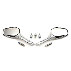 PartzBiz HD VT34-1319 - V-Twin 34-1319 Skeleton Mirror Set with Bone Shaped Stems Chrome Harley 65-Up electra street road glide king softail dyna best for custom chopper bagger skull PartzBiz HD VT34-1319 - V-Twin 34-1319 Skeleton Mirror Set with Bone Shaped Stems Chrome Harley 65-Up electra street road glide king softail dyna best for custom chopper bagger skull