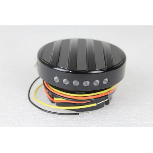 PartzBiz HD: 4401081-V-Twin 38-0989 Black LED Ribbed Style Fuel Gauge & Screw Cap Set Harley 96-17 PartzBiz HD: 4401081-V-Twin 38-0989 Black LED Ribbed Style Fuel Gauge & Screw Cap Set Harley 96-17