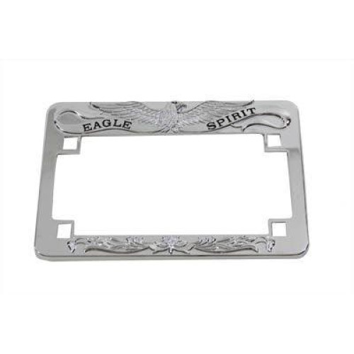 PartzBiz HD: 4401072-V-Twin 42-9971 Chrome 4 x 7 Eagle Spirit Motorcycle License Plate Frame Bracket Harley indian Custom Chopper Bike Vintage Bobber Touring Softail