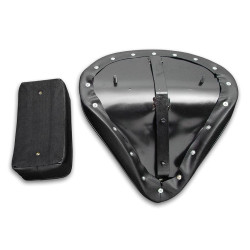 PartzBiz HD VT47-0792 - V-Twin 47-0792 ชุดเบาะไวนิลและเบาะผู้โดยสารด้านหลัง Harley Solo สีดำ