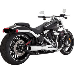 PartzBiz HD VH-16545 - Vance & Hines Chrome Hi Output 2 เป็น 1 ท่อไอเสียสั้น Harley Breakout & Rocker | 16545