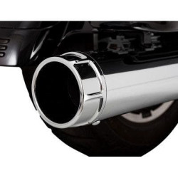 PartzBiz HD VH-16674 - Vance & Hines 16674 Chrome Torquer 450 Slip-On Mufflers 4.5" Harley FL M8 17-23 1801-1456 18011456 electra road street glide 