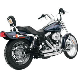 PartzBiz HD VH-17213 - Vance & Hines 17213 Chrome Shortshots Staggered Exhaust '91-'05 Harley Dyna FXD