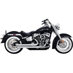 PartzBiz HD VH-17341 - Vance & Hines 17641 Chrome Big Shots Staggered Exhaust for Harley Softail 18-22  | 17341