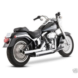 PartzBiz HD VH-17817 - Vance & Hines Chrome Straightshots Exhaust for 86-11 Harley Softail FXST FLST | 17817