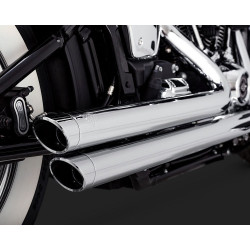PartzBiz HD VH-17941 - Vance & Hines Chrome Big Shots Staggered Slash Cut Exhaust สำหรับ Harley Softail 18-22 | 17941