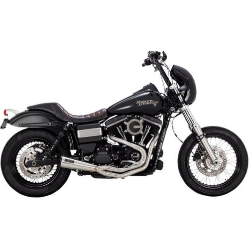 PartzBiz HD: 4400809-Vance & Hines 27625 Chrome Upsweep ระบบท่อไอเสีย 2-into-1 Harley Dyna FXD 91-17 1800-2443 18002443 davidson ดีที่สุดสำหรับการอัพเกรดประสิทธิภาพ hp wide glide super eagle street bob fat daytona low rider