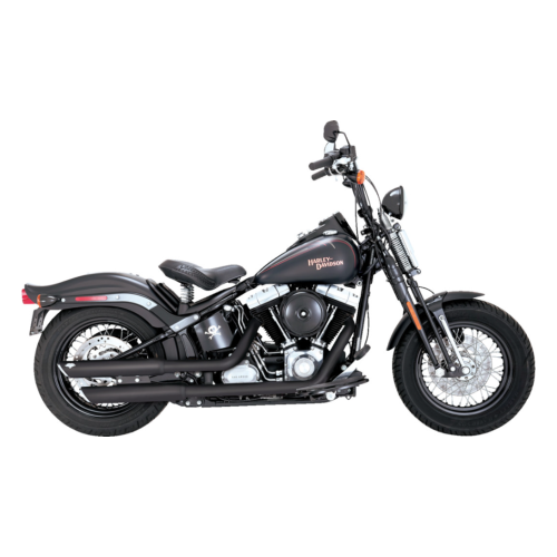 PartzBiz HD: 4400811-Vance & Hines 3" Round Twin Slash Slip-On Black Mufflers 4 Harley 07-09 FLSTN/FLSTSB | 46842 PartzBiz HD: 4400811-Vance & Hines 3" Round Twin Slash Slip-On Black Mufflers 4 Harley 07-09 FLSTN/FLSTSB | 46842