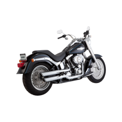 PartzBiz HD VH-16844 - Vance & Hines 3 ” Round Twin Slash Slip-On ท่อไอเสียโครเมียม 4 Harley 07-09 FLSTF/B FXSTD | 16844