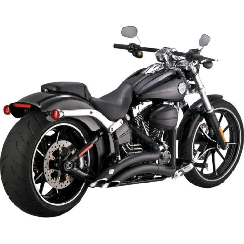 PartzBiz HD: 4400754-Vance & Hines 46065 Black Big Radius 2-2 Exhaust 13-16 Harley Softail Breakout Custom Chopper Bike Performance Muffler Headers Aftermarket Power Loud 2.5" 2-1/2 Inch Pipes 46065 18001627 1800-1627 VH0134
