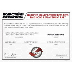PartzBiz HD VH-46780 - Vance & Hines 46780 Black Monster Rounds Mufflers Slip Ons Harley 17-Up Milwaukee M8