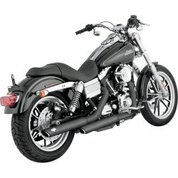 PartzBiz HD VH-46837 - Vance & Hines 46837 Black Twin Slash 3" Slip Ons Mufflers '91-'16 Harley Dyna