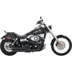 PartzBiz HD VH-46845 - Vance & Hines Black Twin Slash 3" Slip ons for Harley FXDWG & FXDF | 46845