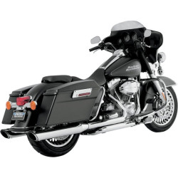 PartzBiz HD VH-16763 - Vance & Hines Chrome Twin Slash Round Slip On Mufflers สำหรับ Harley Touring 95-14 | 16763 PartzBiz HD VH-16763 - Vance & Hines Chrome Twin Slash Round Slip On Mufflers สำหรับ Harley Touring 95-14 | 16763