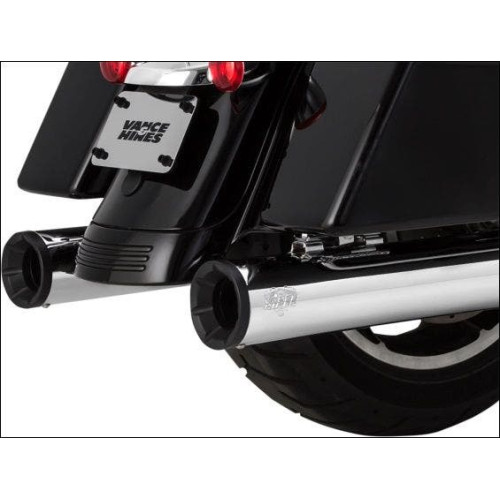 PartzBiz HD: 4400599-Vance & Hines Chrome w/Blk Tips 4" Eliminator 400 Slip Ons Mufflers Harley 2017 FLH | 16708 PartzBiz HD: 4400599-Vance & Hines Chrome w/Blk Tips 4" Eliminator 400 Slip Ons Mufflers Harley 2017 FLH | 16708