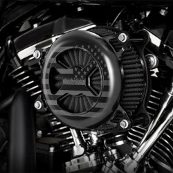PartzBiz HD VH-42045FG - Vance & Hines 42045FG สีดำ VO2 America Billet Air Intake Cleaner Harley M8 FL | 42045FG
