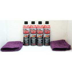 PartzBiz HD FW1 X4 & MF X4 - Waterless Wash Carnauba & Wax Fastwax FW1 สเปรย์ช่วยขจัดสิ่งสกปรก Tar Dirt Bugs 4 แพ็คไมโครไฟเบอร์ฟรี