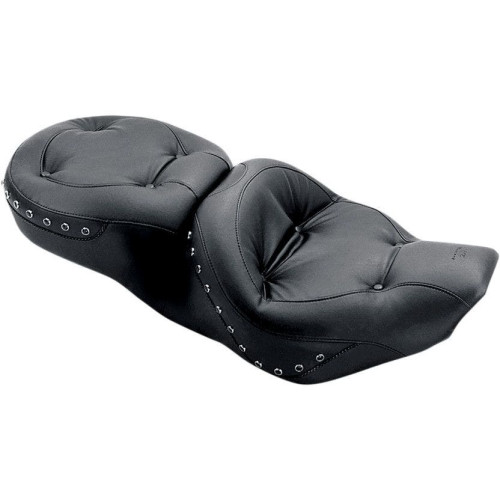 PartzBiz HD: 4400542-Mustang Regal Style Black Studded One Piece Ultra Touring Seat 97-07 FLHR FLHX | 75466