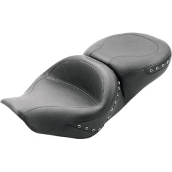 PartzBiz HD MD75577 - Mustang Wide Touring Black Studded Seat for Harley Road King Street Glide 97-07 | 75577