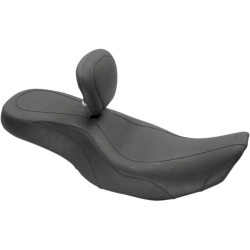 PartzBiz HD MD79499 - Mustang Wide Tripper Seat w/ Driver Backrest for Harley FLHX FLHR 97-07 | 79499