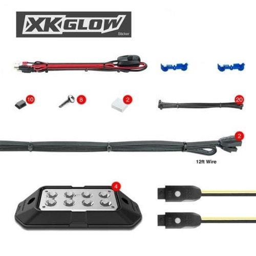 PartzBiz HD: 4400356-XK Chrome 4pc LED Rock Light Kit Bluetooth RGB Jeep UTV XK-ROCK-STA off road lighting accent upgrade