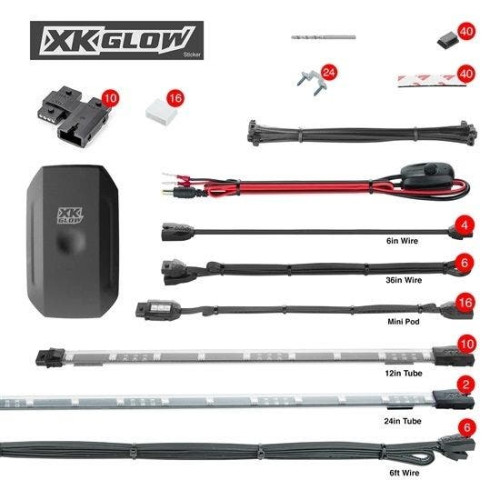 PartzBiz HD: 4400360-XK Chrome XK-UTV-STA Standard App Control LED Accent Light Kit Off Road UTV ATV RGB polaris kawasaki under glow rock lights PartzBiz HD: 4400360-XK Chrome XK-UTV-STA Standard App Control LED Accent Light Kit Off Road UTV ATV RGB polaris kawasaki under glow rock lights