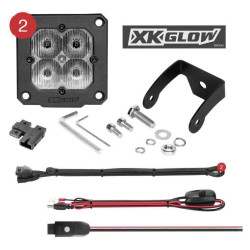 PartzBiz HD XK-XK065002-D-KIT - ไฟ XK Glow C3 Cube พร้อมชุดไฟ RGB Accent Driving Beam Flush Mount