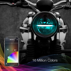 PartzBiz HD XK-5IN-KIT-B - XK Glow 5.75" Black Headlight RGB Motorcycle Smartphone App Control Harley Dyna XK-5IN-KIT-B davidson rgb custom auto show car truck light upgrade PartzBiz HD XK-5IN-KIT-B - XK Glow 5.75" Black Headlight RGB Motorcycle Smartphone App Control Harley Dyna XK-5IN-KIT-B davidson rgb custom auto show car truck light upgrade