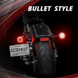 PartzBiz HD XK1156B-R-C - XK Glow Clear Lens Red LED Turn Signal Indicator Lens Kit Harley Bullet 1156 481963 XK1156B-R-C davidson rgb custom auto show car truck light upgrade
