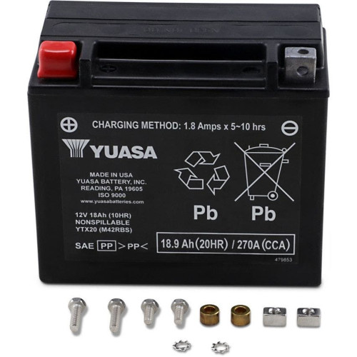 PartzBiz HD: 4400164-Yuasa YUAM42RBS High Performance 12V AGM Battery Universal Harley Motorcycle harley replacement upgrade