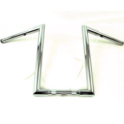 PartzBiz HD 21-368 - 16” 1 1/4” Z Bars Apes Hangers Knurled & Drilled Handlebars Harley Bobber Custom