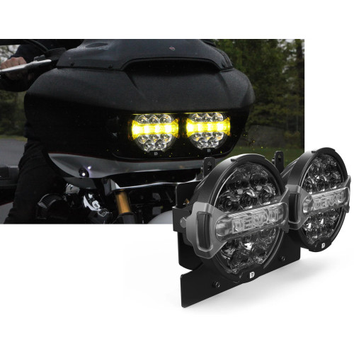 PartzBiz HD: DNL.D14.10200.K-DENALI D14 Destroyer Headlight Kit  ('15-'23 Road Glide) | Kraus Moto