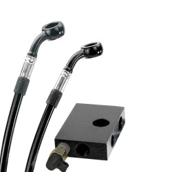 PartzBiz HD EL-20-15 - Dual Front Caliper Brake Line Kit (M8 Softail)