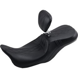 PartzBiz HD LK-997BRGT2 - Le Pera Outcast 2 Up GT Black Double Diamond Seat Backrest Harley Touring 08-22