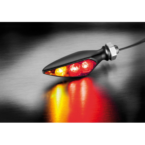 PartzBiz HD: 5001054-Ricks Harley 3In1-Taillight Rhombus-S Black / Clear Rl