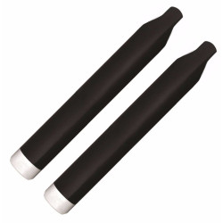 PartzBiz HD 500-0505C - Rinehart 3.5” Black Slip-On Mufflers Exhaust Pipes Indian Scout Chrome End Caps