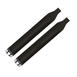 PartzBiz HD 500-0201-S - Rinehart 3” Black Scalloped Slip-On Mufflers Exhaust Pipes 07-17 Harley Softail