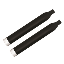 PartzBiz HD 500-0301C - Rinehart 3” Black Slip-On Mufflers Chrome Exhaust Pipes Chrome Harley 06-17 Dyna