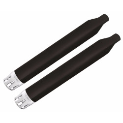 PartzBiz HD 500-0503C-Merge - Rinehart 4” Black Slip-On Mufflers Exhaust Pipes Indian Cruiser Chrome Merge 14+