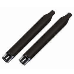 PartzBiz HD 500-0503-Merge - Rinehart 4” Black Slip-On Mufflers Exhaust Pipes Indian Cruiser Merge End Cap
