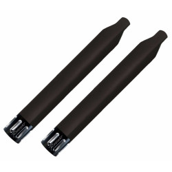 PartzBiz HD 500-0501-Slot - Rinehart 4” Black Slip-On Mufflers Exhaust Pipes Indian Touring Slot End Cap