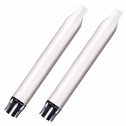PartzBiz HD 500-0500-Castle - Rinehart 4” Chrome Slip-On Mufflers Exhaust Pipes Indian Touring Black Castle