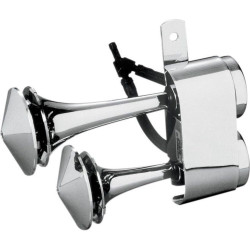 PartzBiz HD AHHD - Rivco Chrome Air Horn System Horns Harley Davidson Touring Softail Dyna Custom