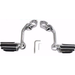 PartzBiz HD MV120 - Rivco Chrome 5” Extended Highway Foot Rest Pegs Engine Crash Guard Harley 1.25”