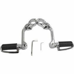 PartzBiz HD MV125 - Rivco Chrome 5” Highway Slotted Footpeg Pegs Mount 1 ¼ Engine Crash Guard Bar