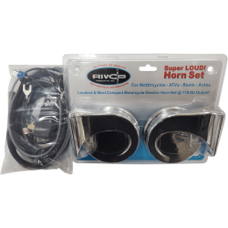 PartzBiz HD EH275K - Rivco Electric Horn Kit Chrome 12V 118db OE Harley Touring Trike 1999+
