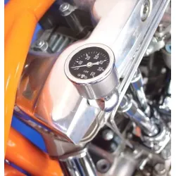 PartzBiz HD 40-9988 - Chrome Rocker Box Shaft End Liquid Oil Pressure Gauge Harley Ironhead Shovelhead