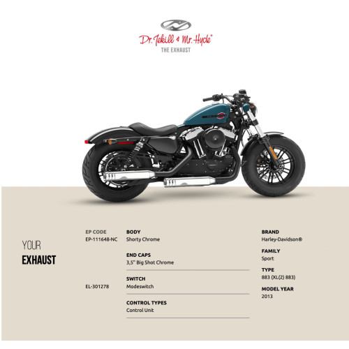PartzBiz HD: EP-111648-NC-Sportster 883  Shorty Chrome Big Shot